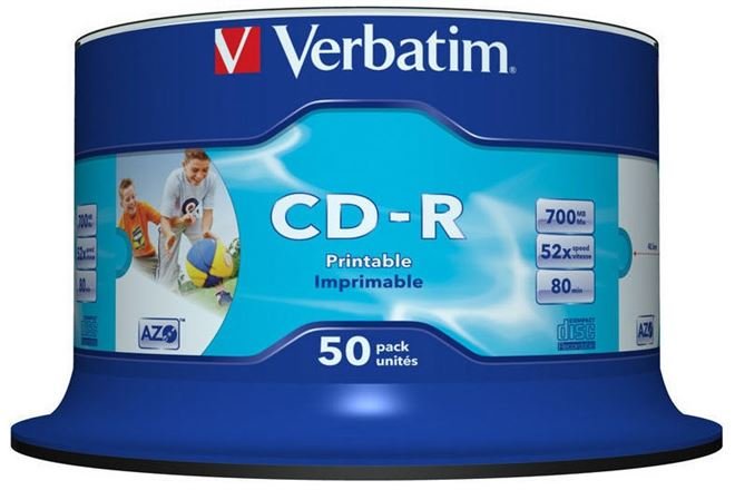 Verbatim CD-R 700MB 52X 50er SP Print 50 Stück