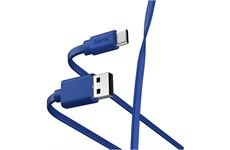 Hama Flat USB-A - USB-C (1m) blau (blau)