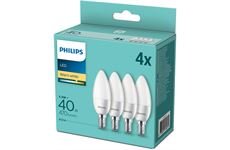 Philips LED 40W B35 E14 WW FR ND 4er Pack p