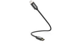 Hama Ladekabel USB-C>Lightning (0,2m) (schwarz)